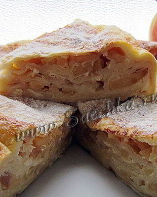 Пирог из лаваша с яблоками