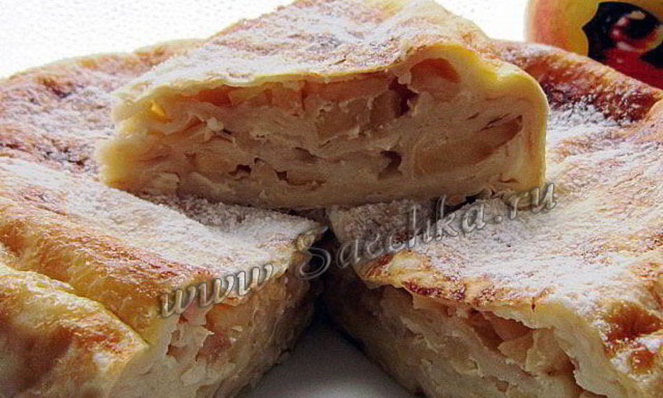 Рецепт пирог из лаваша с яблоками