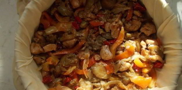 пирог из теста фило и овощей