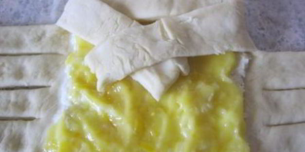 пирог-косичка со сливочно-лимонной начинкой