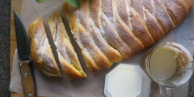 пирог-косичка со сливочно-лимонной начинкой