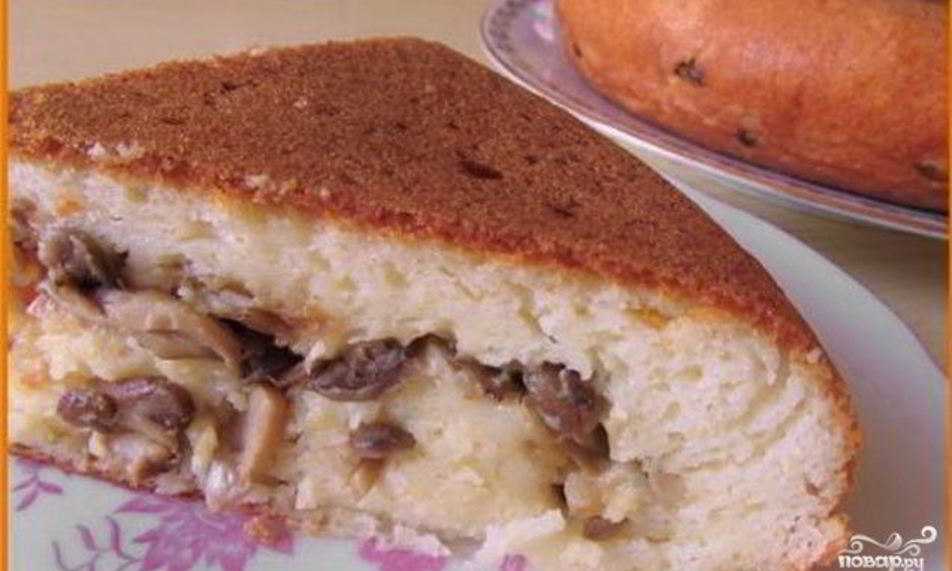 Рецепт пирог с грибами в мультиварке