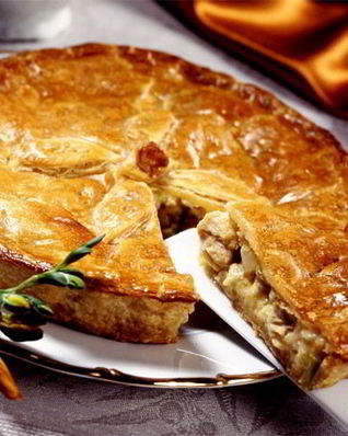 Пирог с капустой и мясом цыпленка