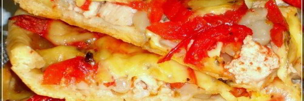 Пирог с курицей, грибами и сыром