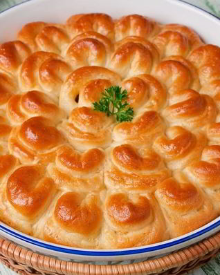 Пирог с мясом Хризантема