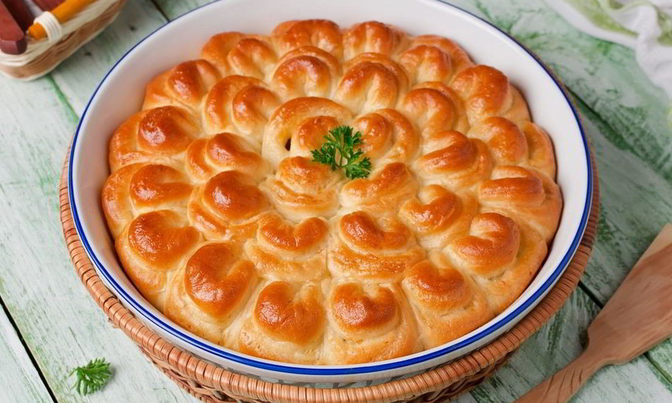 Рецепт пирог с мясом хризантема
