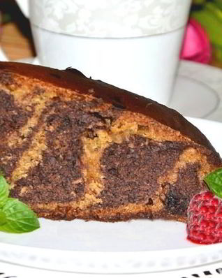 Пирог Зебра на кефире