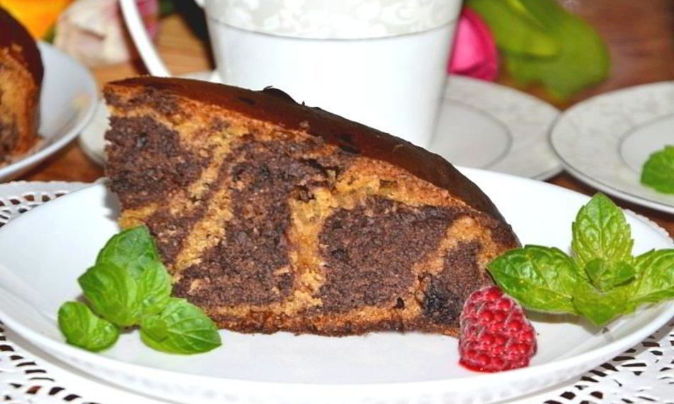 Рецепт пирог зебра на кефире