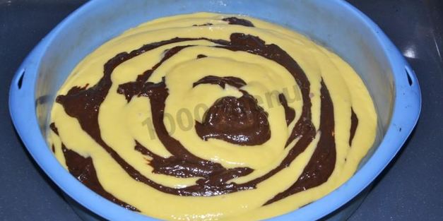 пирог зебра на кефире