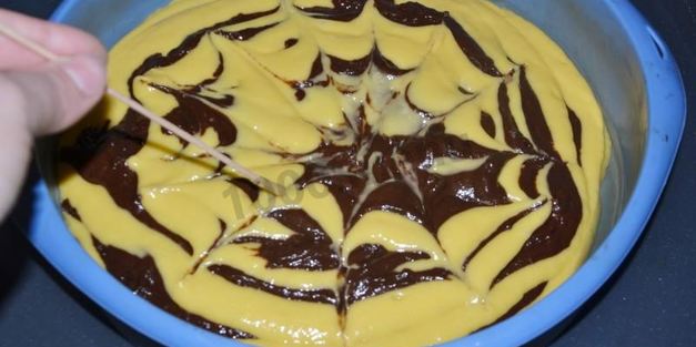 пирог зебра на кефире