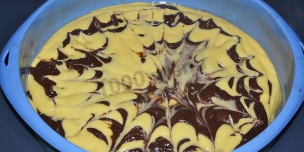 пирог зебра на кефире