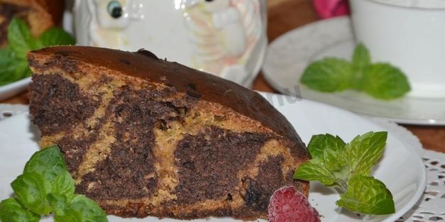 пирог зебра на кефире