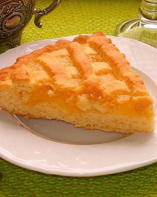 Простой песочный пирог с лимонной начинкой