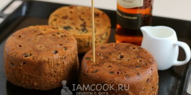 рождественский пирог с сухофруктами и орехами