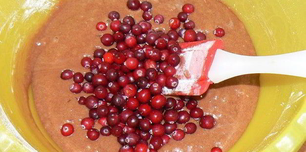 шоколадный пирог с клюквой