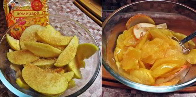 тонкий яблочный пирог с клюквой