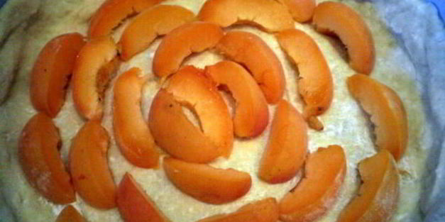 творожный пирог с абрикосами