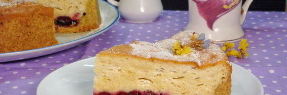 Творожный пирог с вишнями