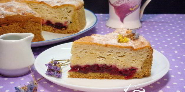 творожный пирог с вишнями