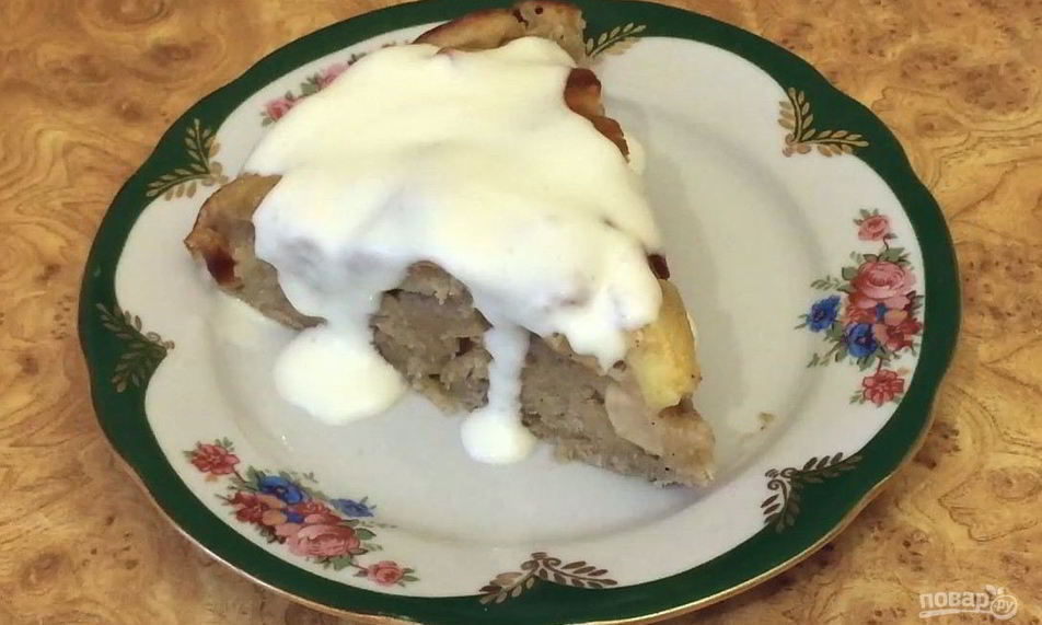 Рецепт яблочный пирог из теста на кефире