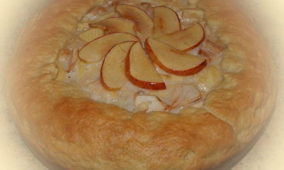 Рецепт яблочный пирог из вкусного теста со сливочной заливкой