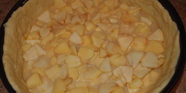яблочный пирог из вкусного теста со сливочной заливкой