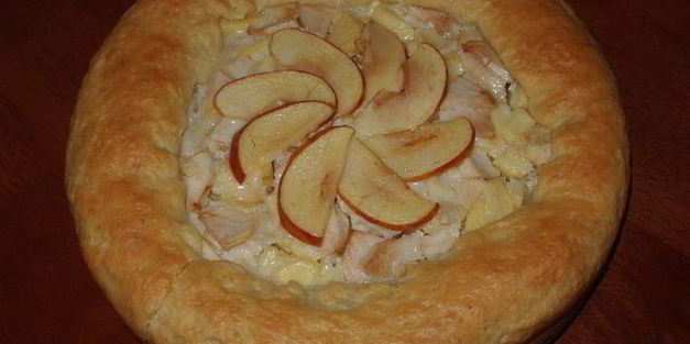 яблочный пирог из вкусного теста со сливочной заливкой