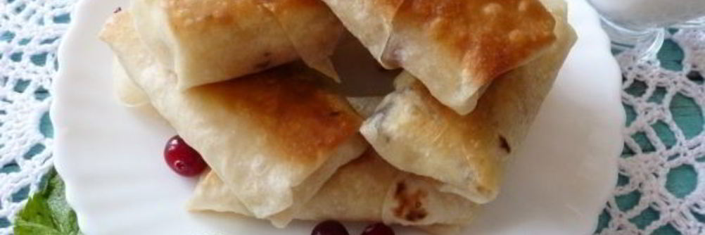 Пирожки из лаваша с творогом