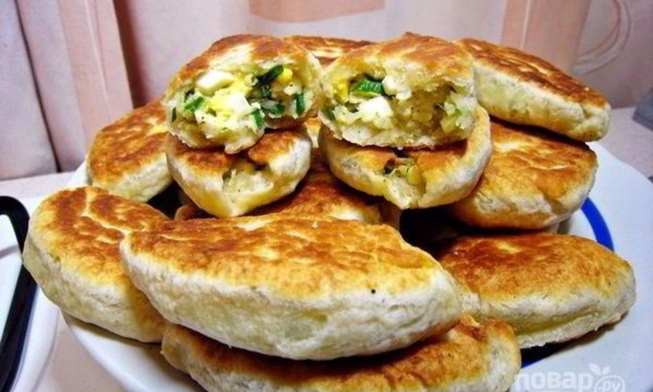 Рецепт пирожки с черемшой, рисом и луком