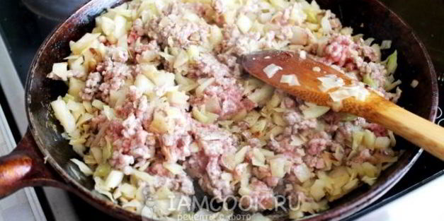 пирожки с капустой и мясом в духовке