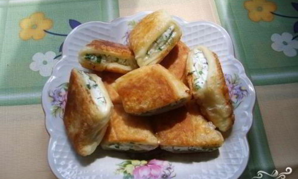 Рецепт пирожки с творогом на сковороде