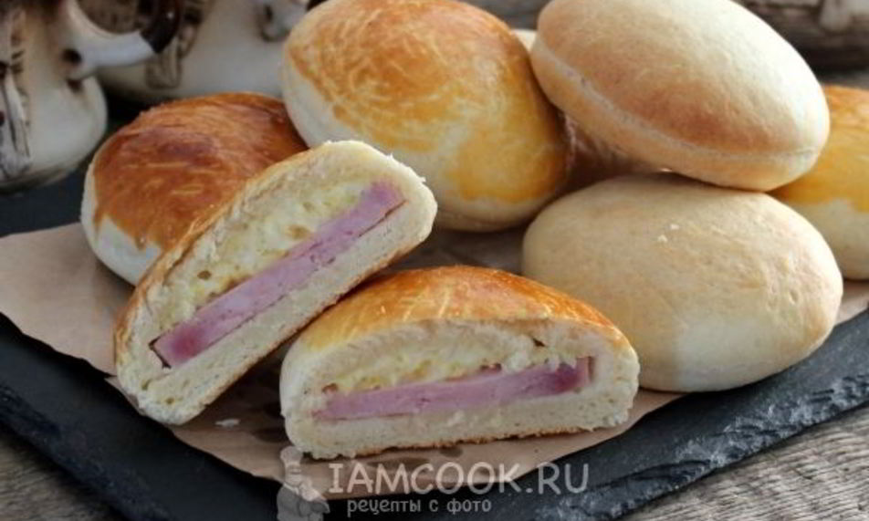 Рецепт пирожки с ветчиной и сыром