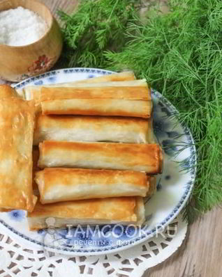Пирожки-сигары с творогом