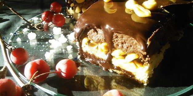 арахисово-шоколадные пирожные