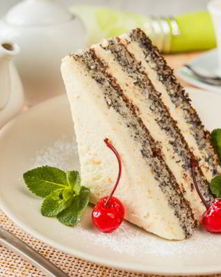 Маковое пирожное с апельсиновым кремом