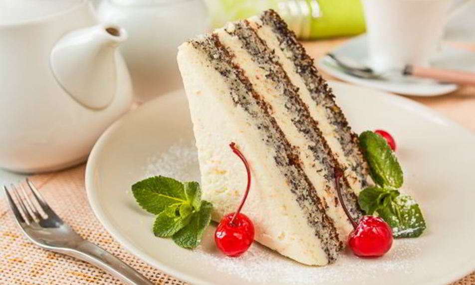 Рецепт маковое пирожное с апельсиновым кремом