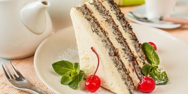 маковое пирожное с апельсиновым кремом