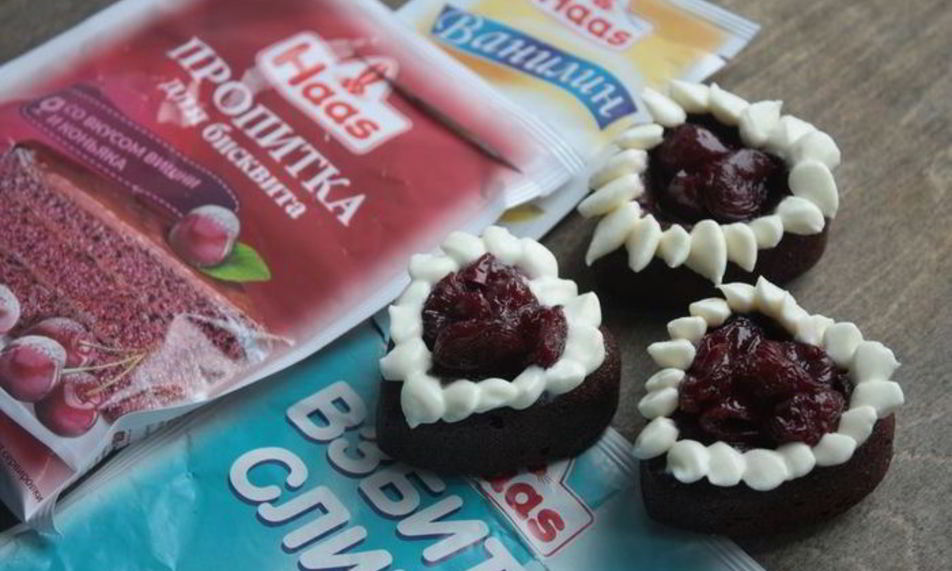 Рецепт мини-пирожные черный лес