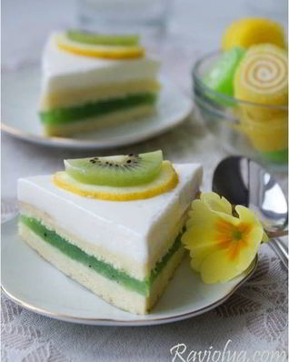 Пирожные с желе из киви