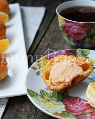 Пирожные Шу с апельсиново-творожной начинкой