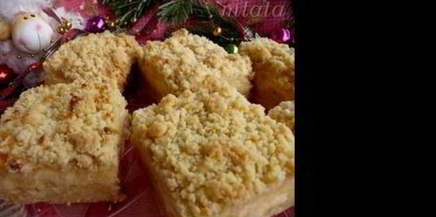 штрейзельные пирожные с творожно-пудинговой начинкой