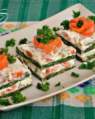 Закусочные пирожные из лосося и шпината Семужкин каприз