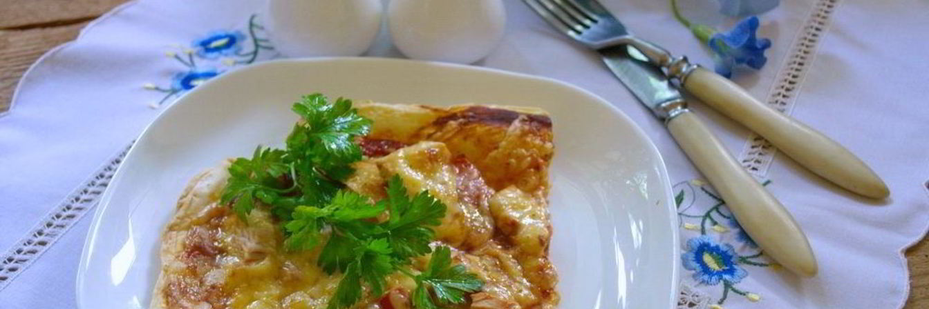 Пицца из бездрожжевого теста в духовке