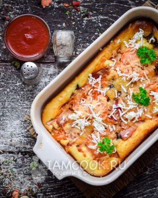 Пицца из жидкого теста в духовке