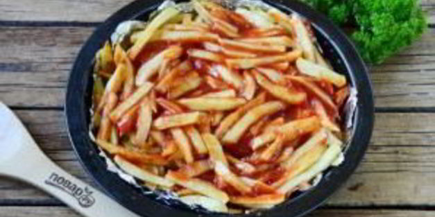 пицца на картошке фри