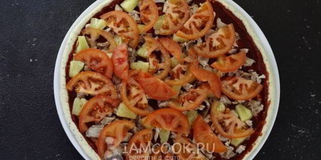 пицца на кефире и майонезе