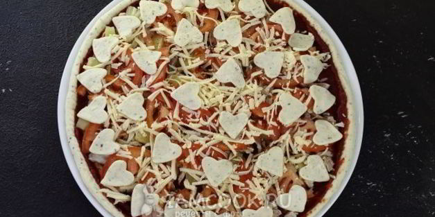 пицца на кефире и майонезе