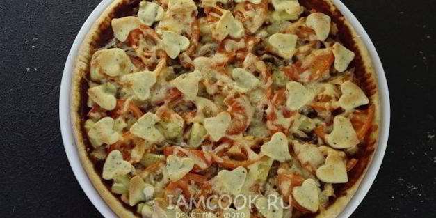 пицца на кефире и майонезе