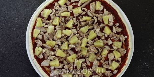 пицца на кефире и майонезе