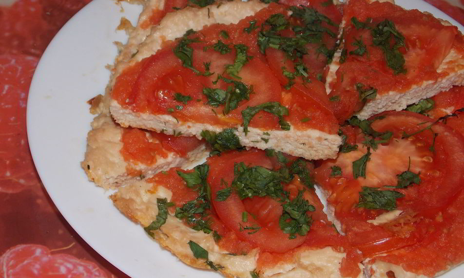 Рецепт пицца на лепешке из куриного фарша